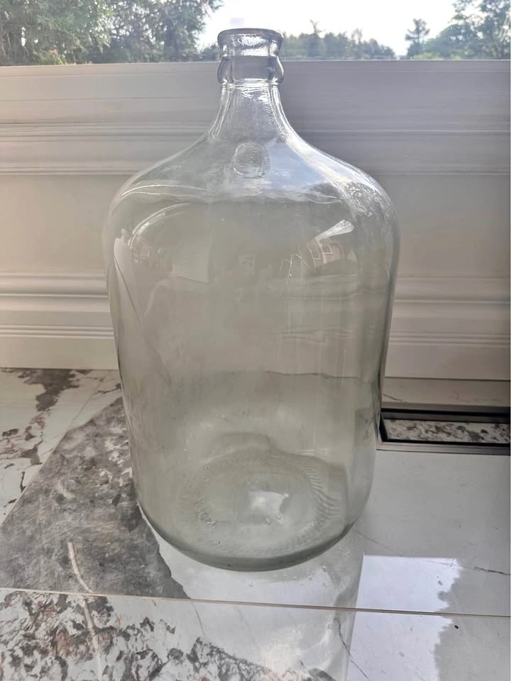 Large Vintage Italian Glass Carboy / DemiJohn – 19" Floor Vase