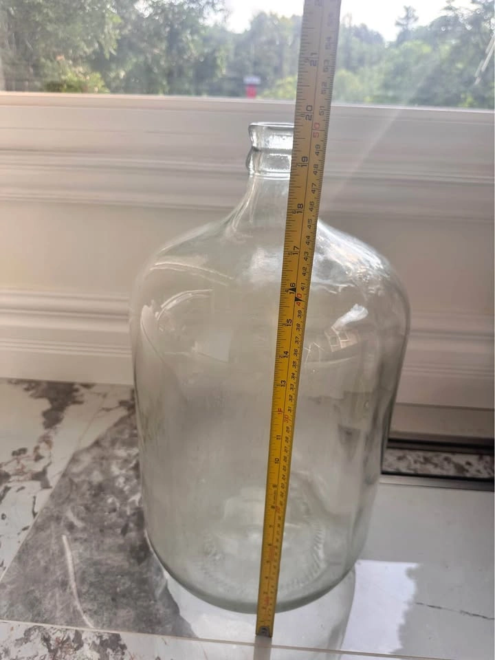 Large Vintage Italian Glass Carboy / DemiJohn – 19" Floor Vase - photo 3