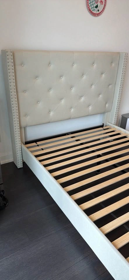 Tufted Wingback Platform Full Bed Frame - photo 3