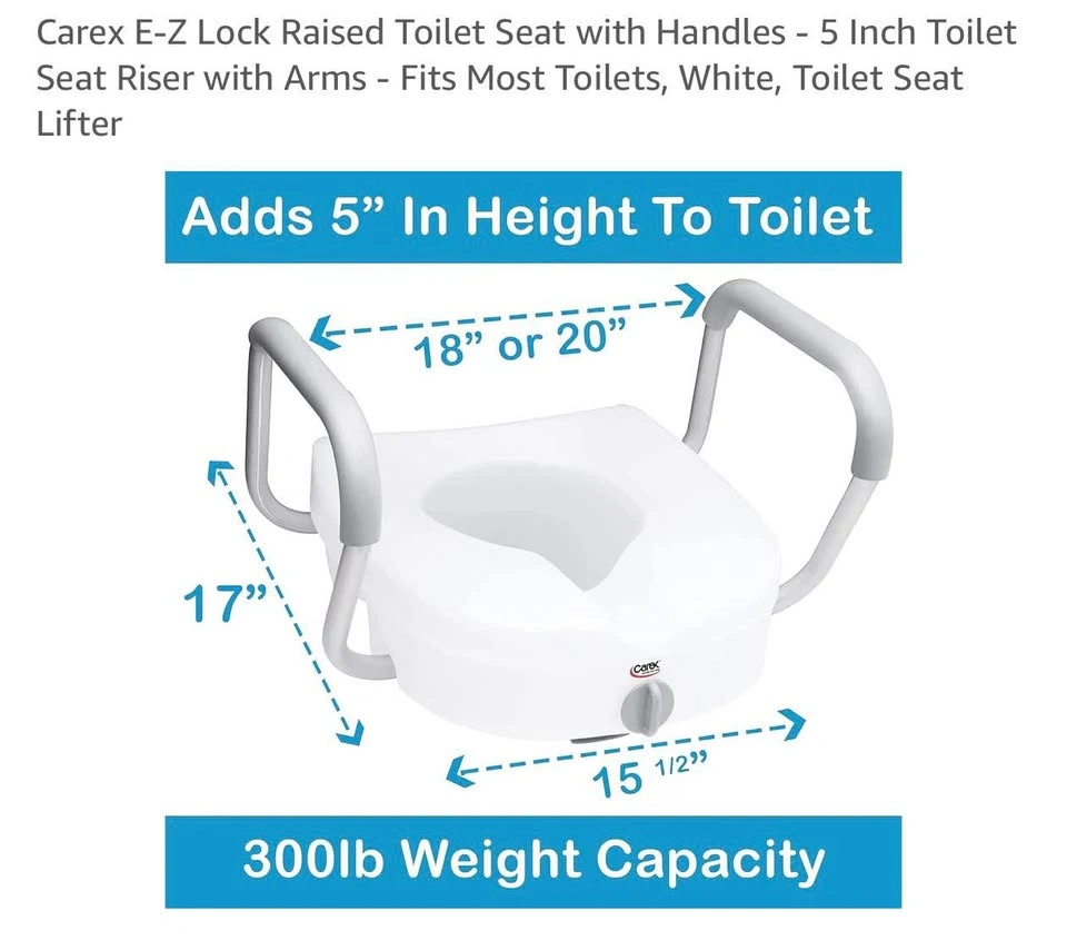 Raised toilet seat with handles - photo 2