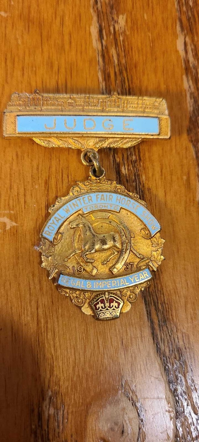 1937 Royal Winter Fair Horse Show Judge Pin