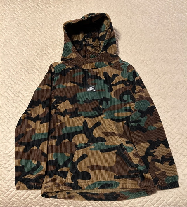 kids Medium West49 corduroy camouflage hoodie