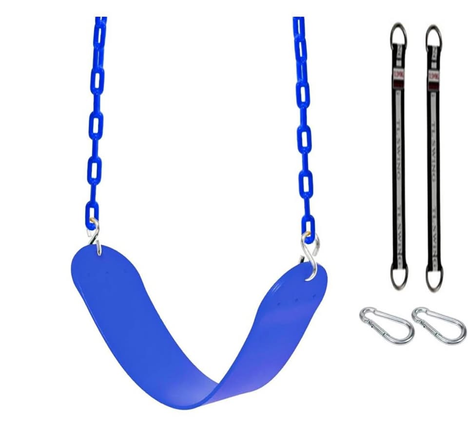 New Kids Swing Seat with Heavy-Duty Plastic-Coated Chains