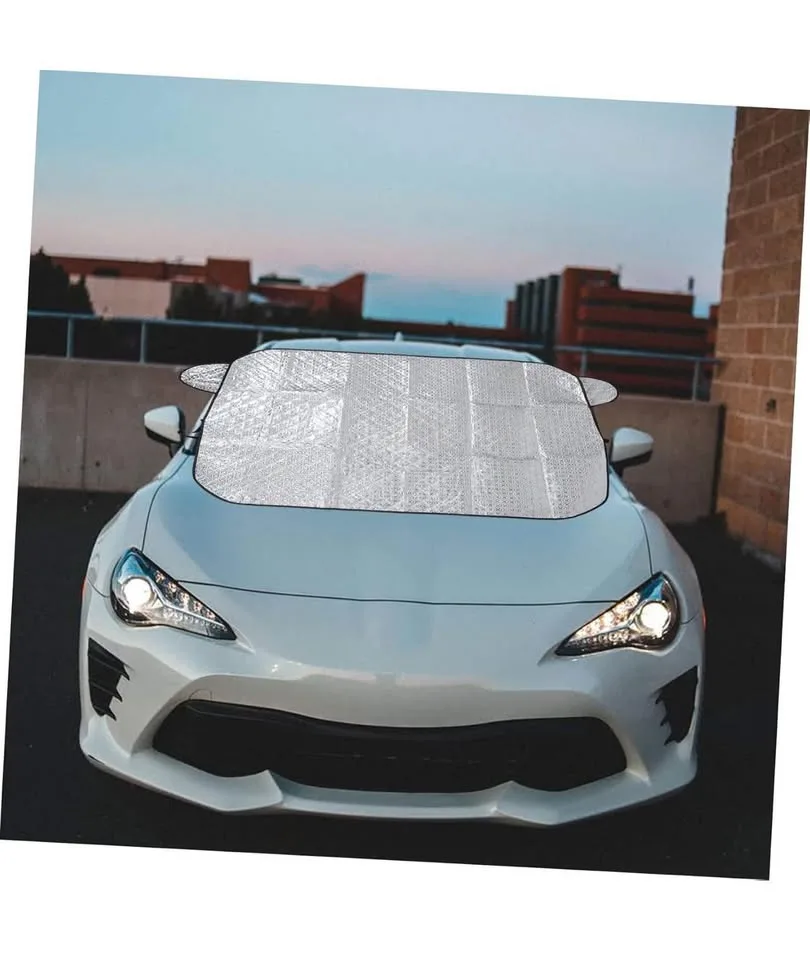 Car Shields Windshield Snow Cover Aluminum Film Silver image indicator(4)