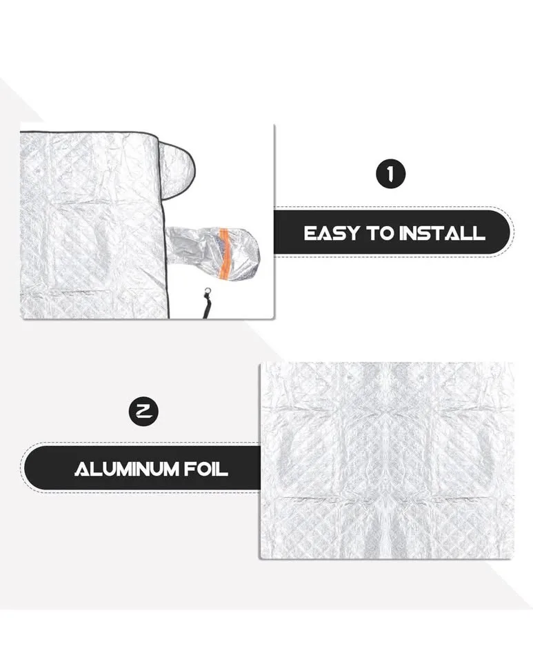 Car Shields Windshield Snow Cover Aluminum Film Silver image indicator(5)