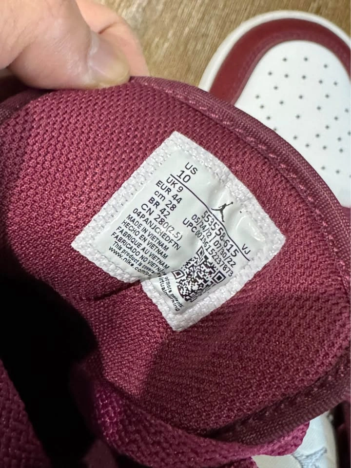 Air Jordan 1 Low Cherrywood Red/White/Cement Grey US 10 - photo 3