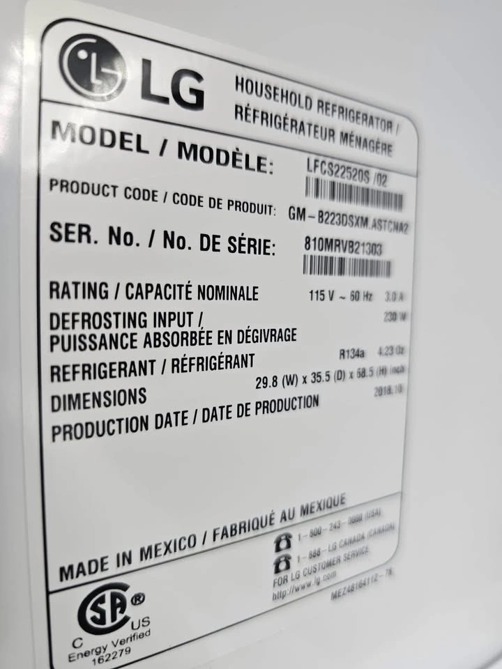 Refrigerator 30 wide 3 doors silver LG - photo 4
