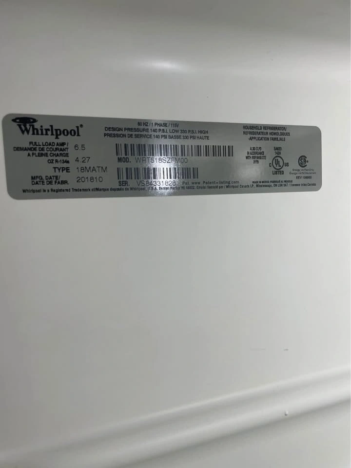 Whirlpool fridge 28 wide silver 2 doors - photo 4