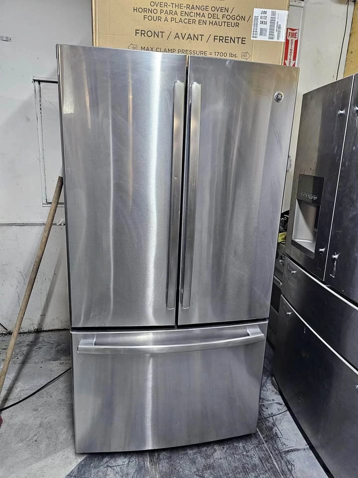 GE fridge 36 wide silver