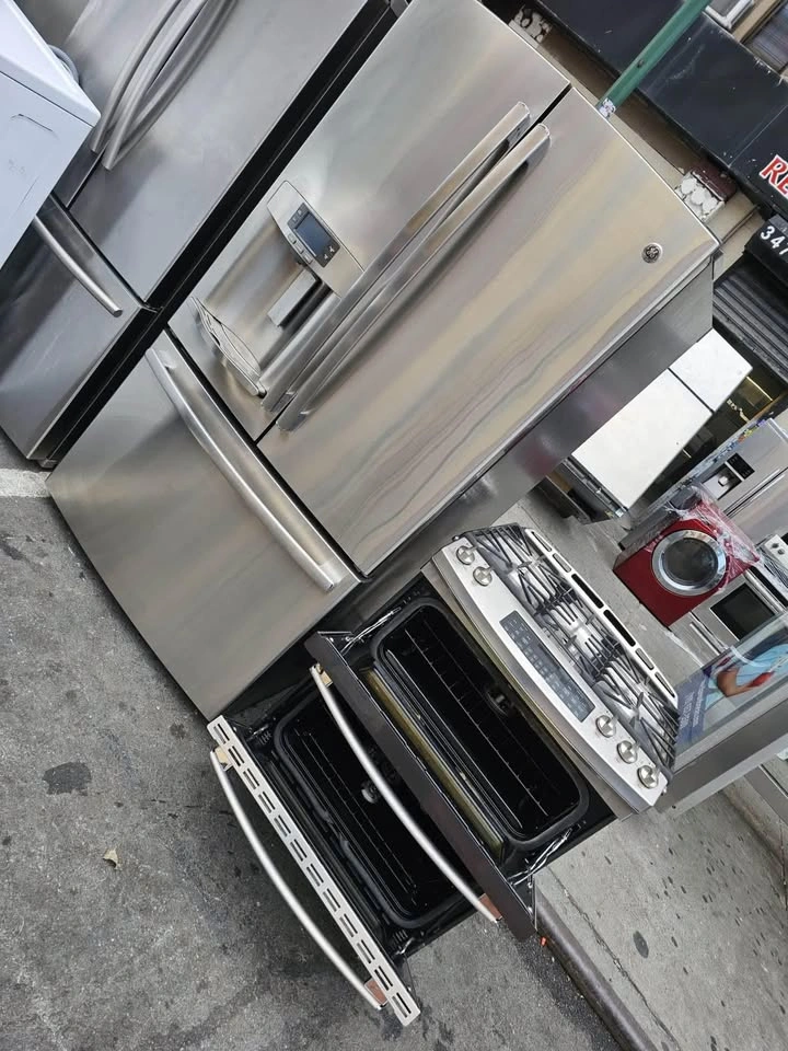 GE Fridge and Stove Set - 36" Fridge and 30" Double Oven Stove - photo 2