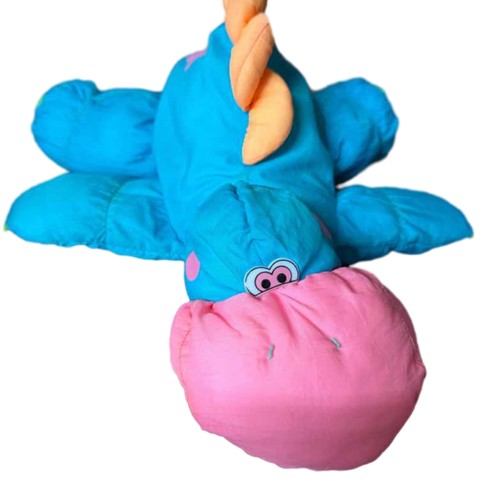 Fisher Price Puffalump Blue Pink Stegosaurus Nylon Dinosaur Plus