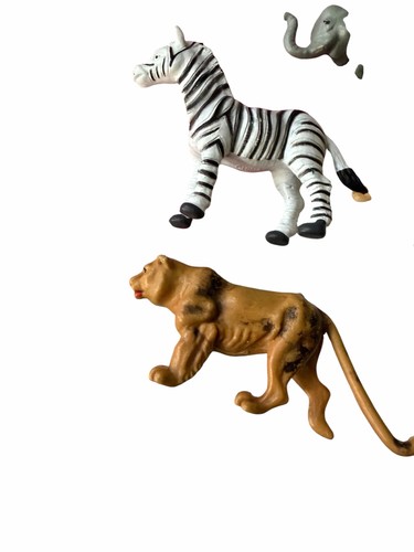 Plastic Safari Zoo Animals Toy Figures Lot Giraffe Lion Elephant - photo 4
