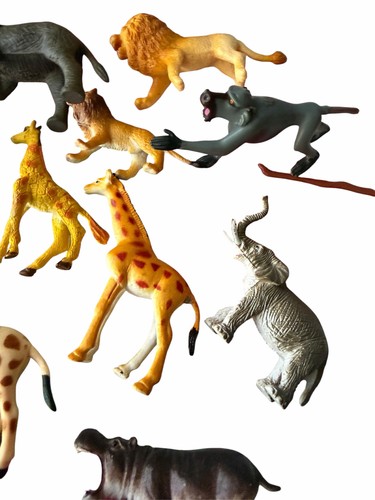 Plastic Safari Zoo Animals Toy Figures Lot Giraffe Lion Elephant - photo 5