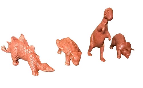 MPC Dinosaurs Red-Brown Plastic 1960s Vtg Prehistoric Figures - photo 2