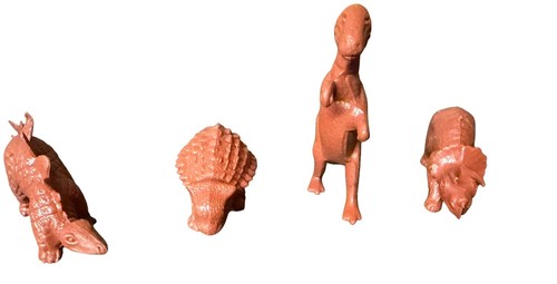 MPC Dinosaurs Red-Brown Plastic 1960s Vtg Prehistoric Figures - photo 4