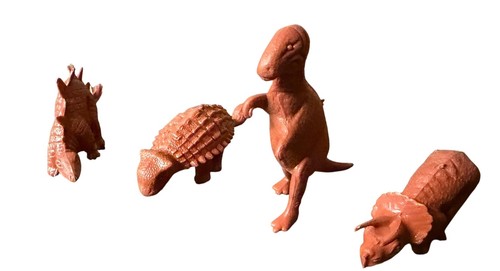 MPC Dinosaurs Red-Brown Plastic 1960s Vtg Prehistoric Figures - photo 5