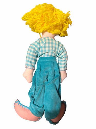 Handmade Cloth Rag Doll Yarn Hair Embroidered Face Folk Art Toy - photo 2