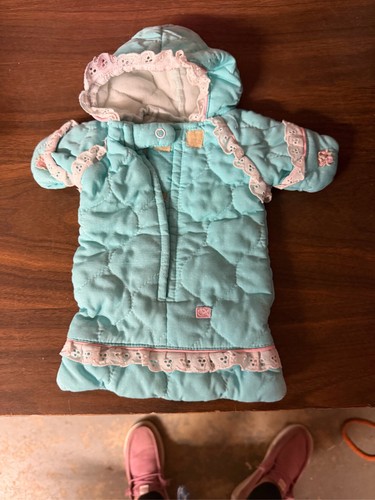 Cabbage Patch Kids Aqua Quilted Bunting Sleeper Doll Outfit