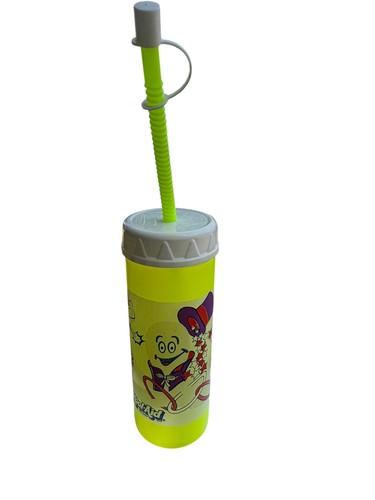 Vintage Neon Yellow Kool-Aid Tumbler 16 Oz with Lid Straw