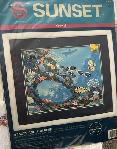 Dimensions Sunset Crewel BEAUTY AND THE REEF 11074