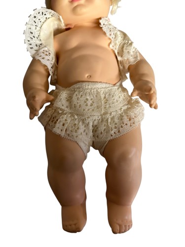 Vtg Horsman Baby Doll Blonde Drink & Wet Sleepy Eyes 13" Lace To - photo 2