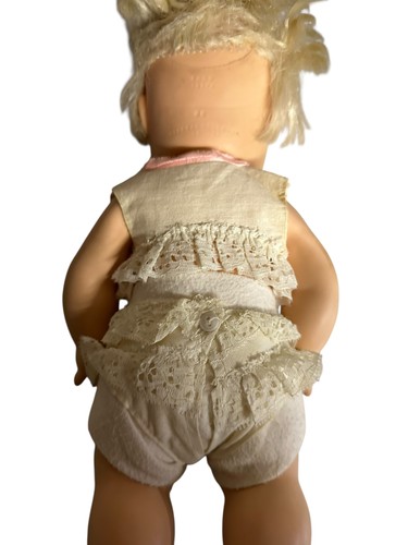 Vtg Horsman Baby Doll Blonde Drink & Wet Sleepy Eyes 13" Lace To - photo 3