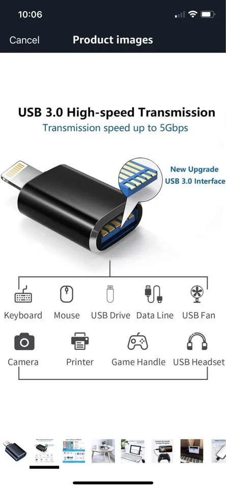 Apple Lightning to USB Camera Adapter image indicator(2)