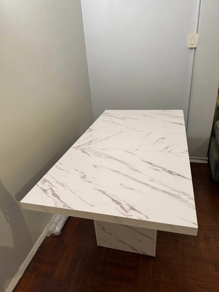 63 inch White Marble Modern Dinner Table for 6 people - photo 2