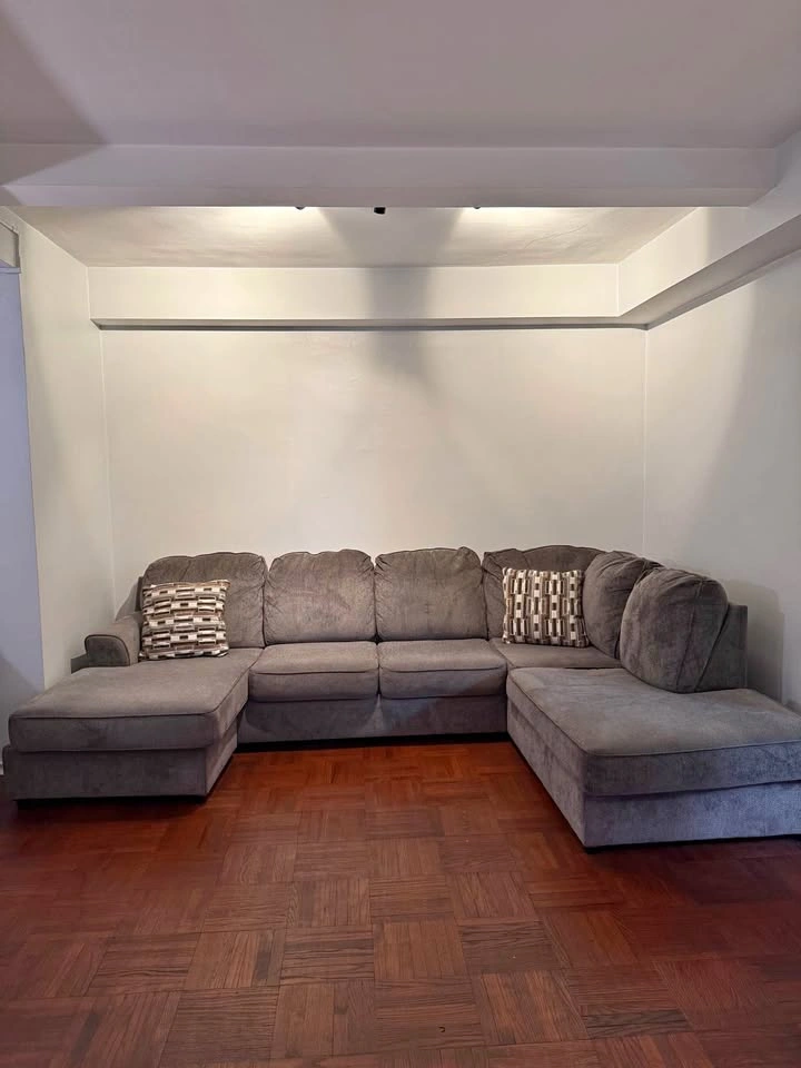 Large Grey U Shaped Sofa