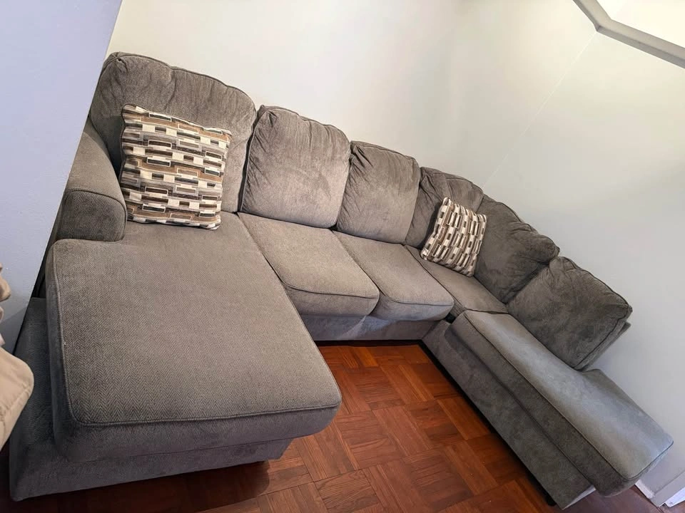 Large Grey U Shaped Sofa - photo 2