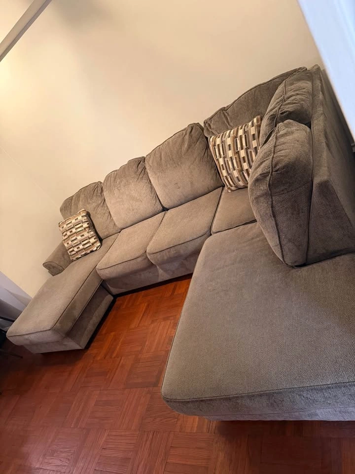 Large Grey U Shaped Sofa - photo 3