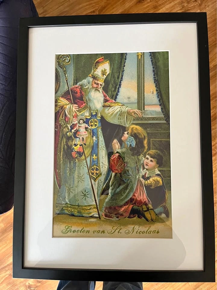 Framed Vintage St. Nicolaas Print