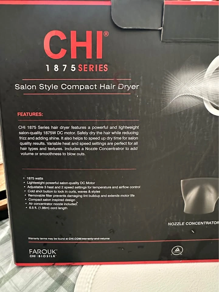 CHI 1875 Series Salon Style Compact Hair Dryer - photo 5