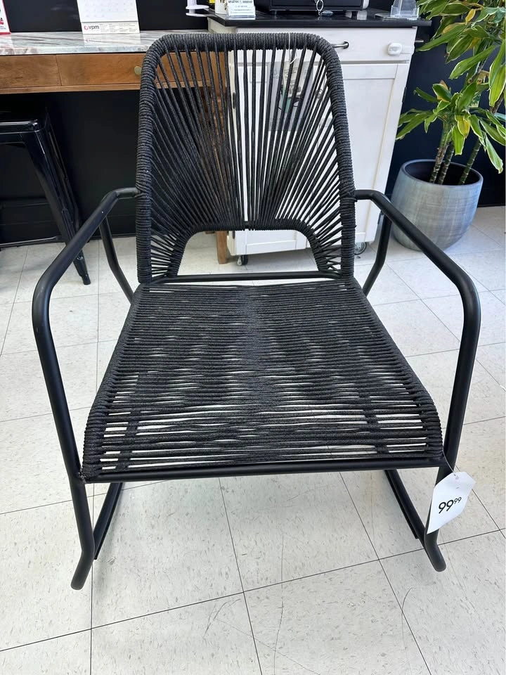 Black Woven Rope Rocking Chair - photo 2