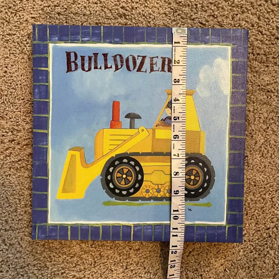 Set of 3 Construction Vehicle Raised Canvas Art image indicator(2)