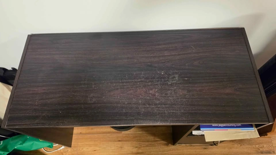Compact Dark Wood Study Desk - photo 2