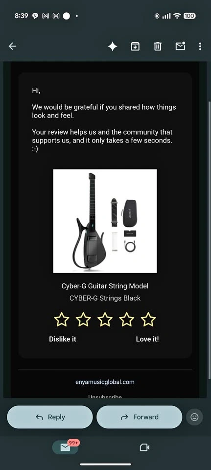 Cyber-G Black Electric Guitar w/ Case & Strap