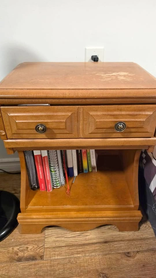 Vintage Wooden Nightstand / End Table
