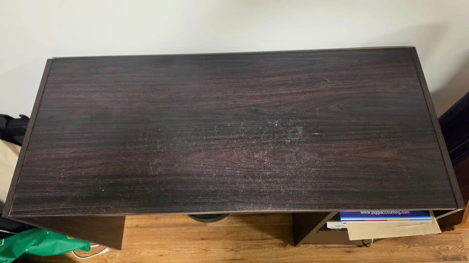 Compact Dark Wood Study Desk - photo 3