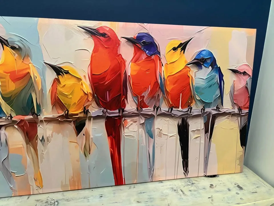 LG Colourful Birds Canvas Wall Art-Ready To Hang image indicator(2)