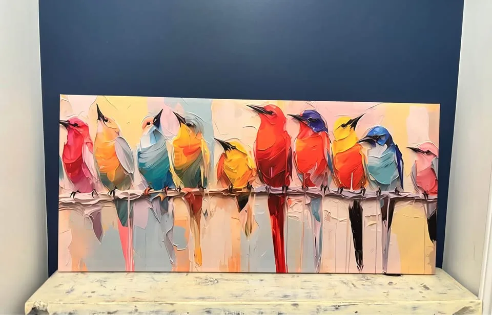 LG Colourful Birds Canvas Wall Art-Ready To Hang image indicator(7)