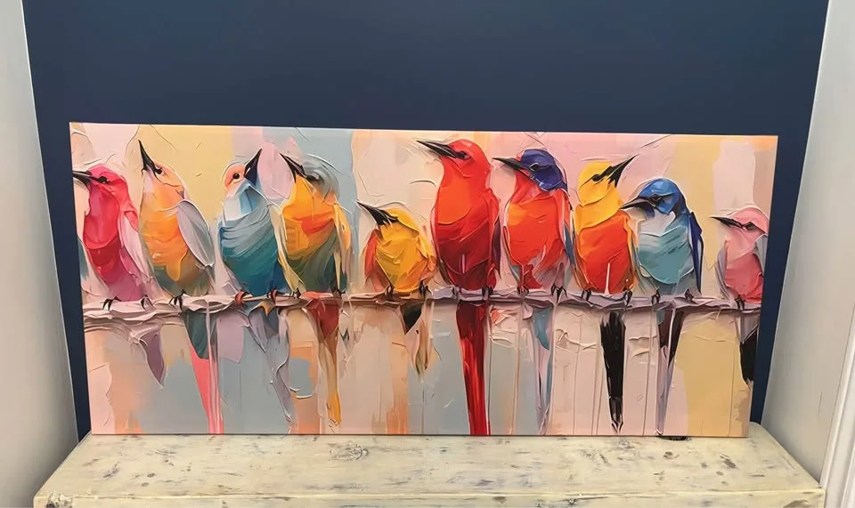 LG Colourful Birds Canvas Wall Art-Ready To Hang image indicator(8)