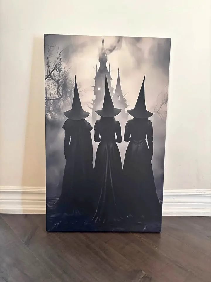 Amazing Three Witches Canvas Wall Art Ready To Hang thumbnail
