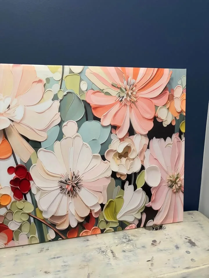 Modern Bohemian Floral Canvas Wall Art Ready To Hang image indicator(3)