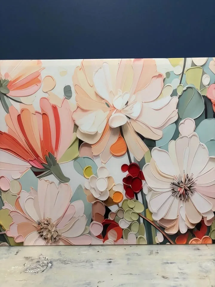 Modern Bohemian Floral Canvas Wall Art Ready To Hang image indicator(4)