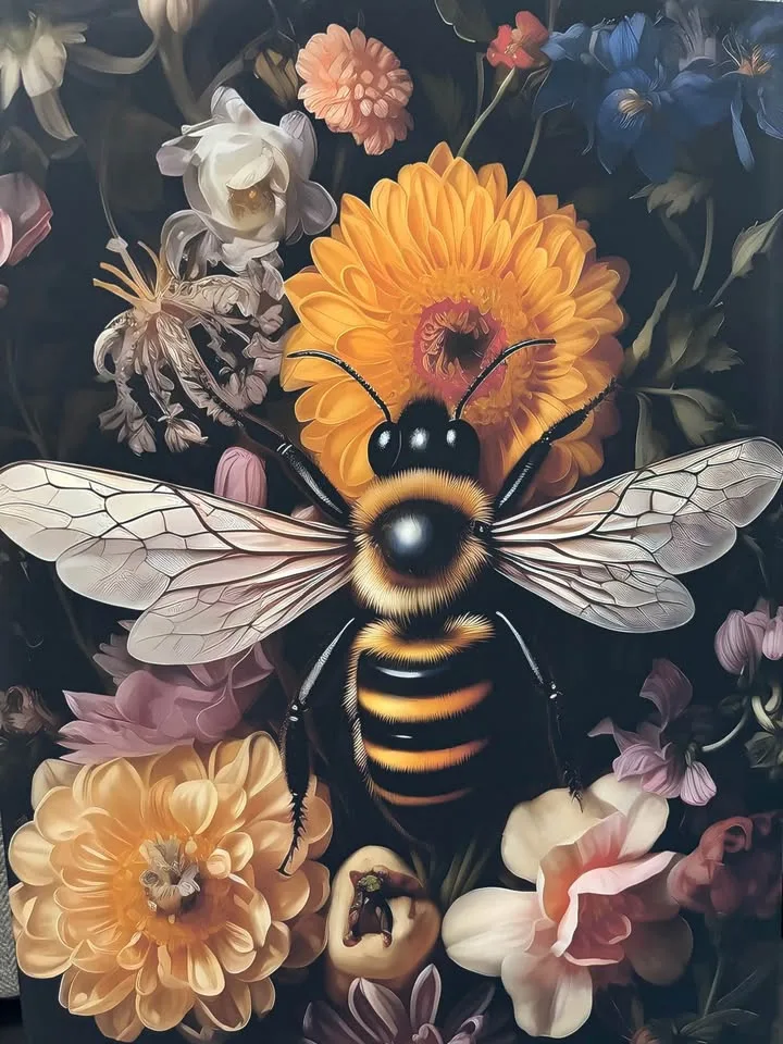 Beautiful Floral Bee Canvas Wall Art image indicator(6)