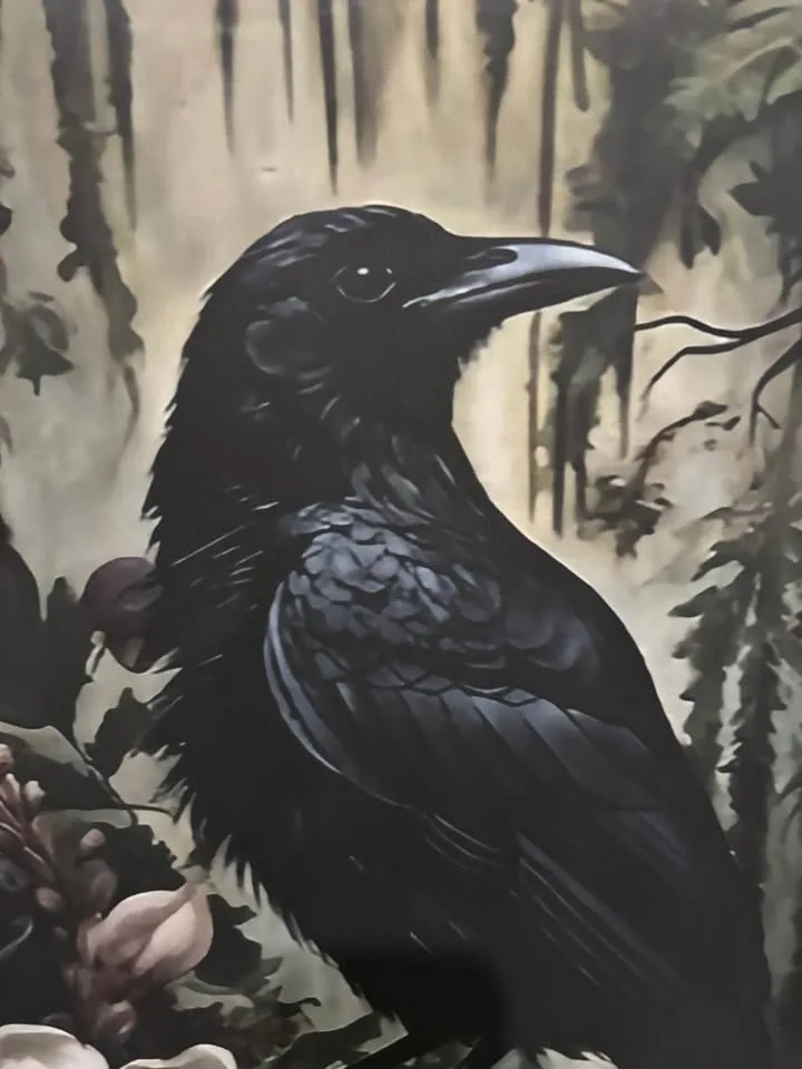 Beautiful Floral Raven Canvas image indicator(2)