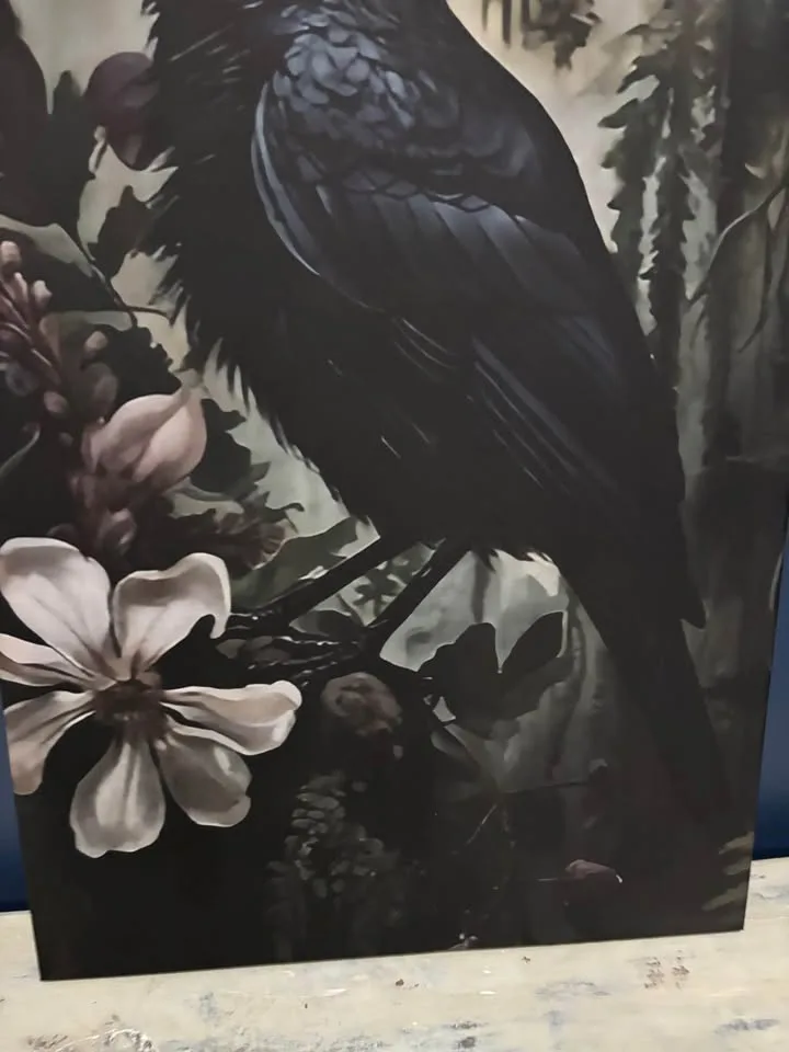 Beautiful Floral Raven Canvas image indicator(6)