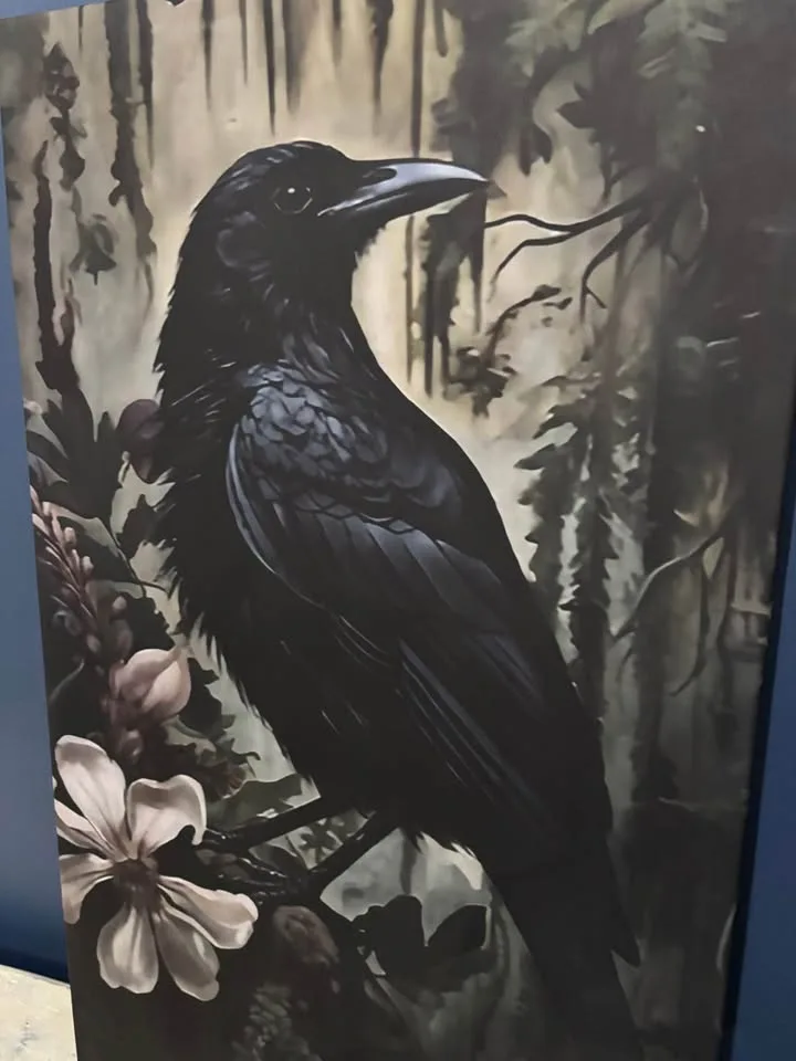 Beautiful Floral Raven Canvas image indicator(7)
