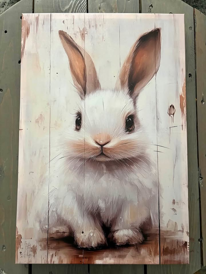 Ready To Hang Vintage White Rabbit Canvas